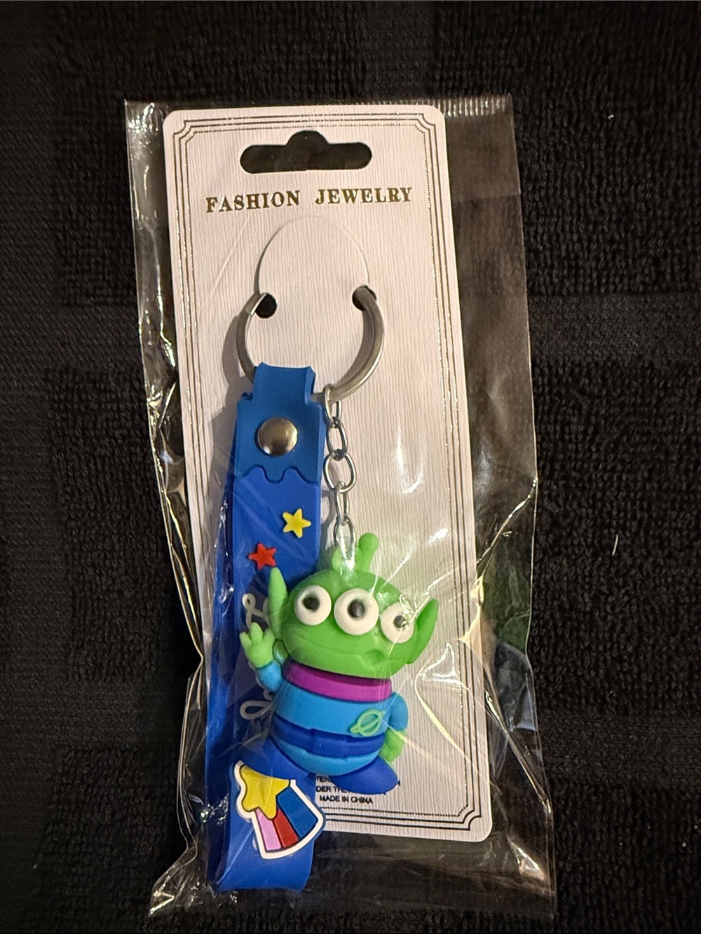 Kids Green Alien Keychain with Blue Strap - Fashion Jewelry